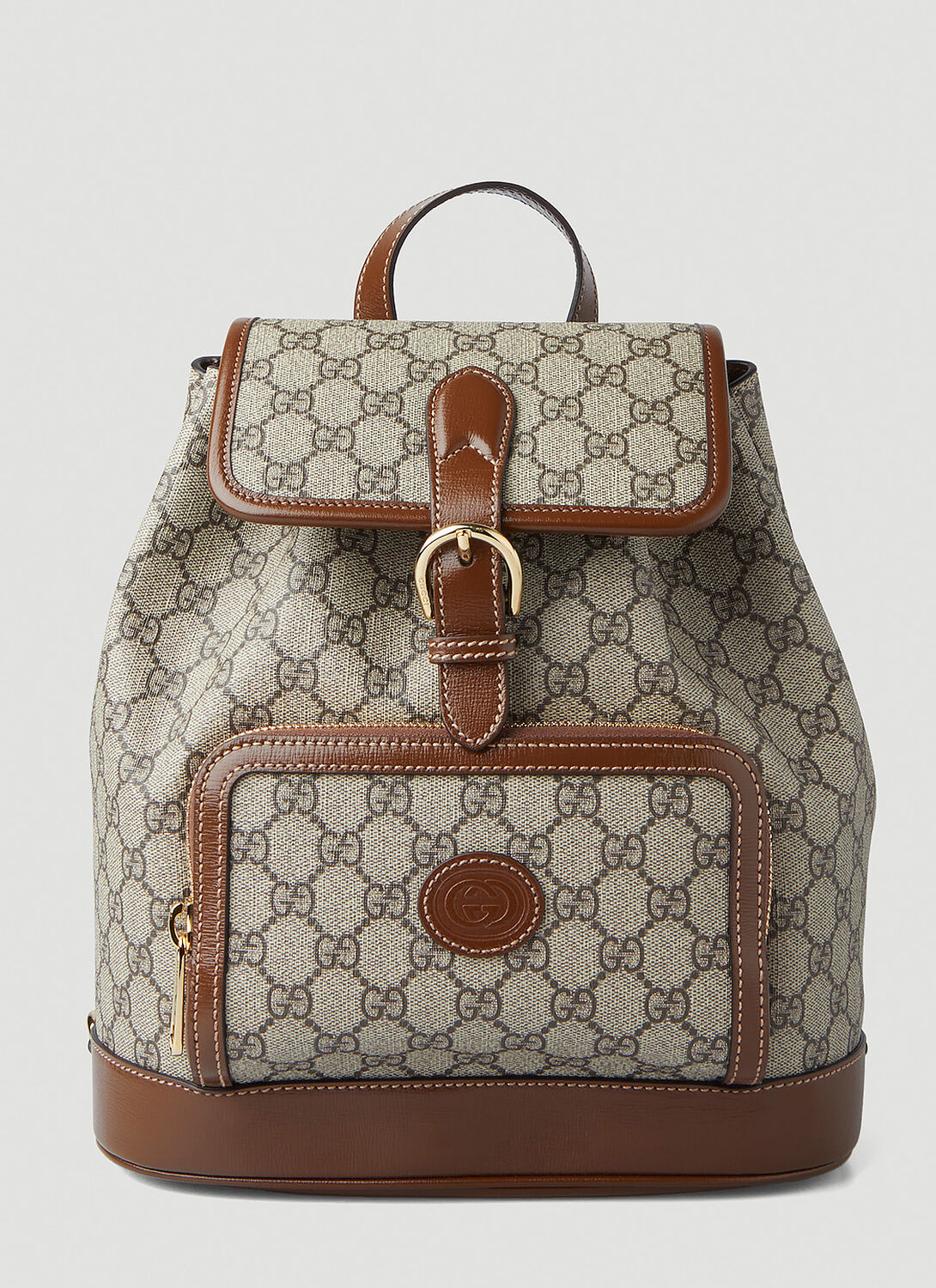 Gucci Backpack With Interlocking G In Beige