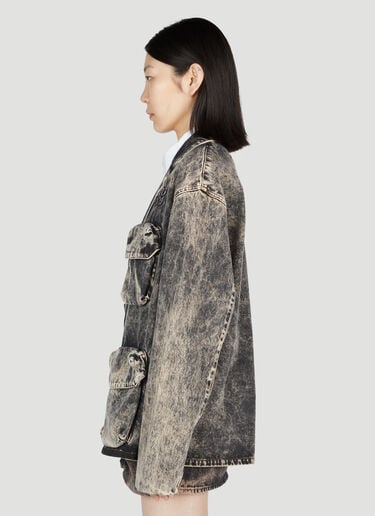 마블라이즈 데님 블레이저 Miu Miu 마블라이즈 데님 블레이저 블랙 miu0252070