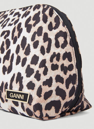 GANNI ヒョウ柄バニティバッグ ブラウン gan0253064