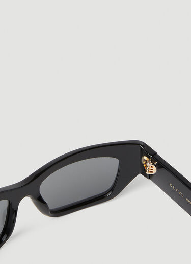 LN-CC® - Gucci: 矩形太阳镜 - 黑 Gucci 矩形太阳镜 黑 guc0152268