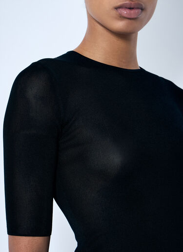 Saint Laurent Cassandre Knit Top Black sla0259017