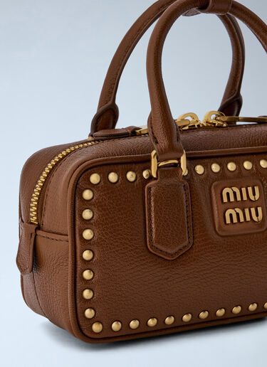 LN-CC® - Miu Miu: Brandy Arcadie Studded Leather Bag - Brown Miu Miu Brandy Arcadie Studded Leather Bag Brown miu0266105