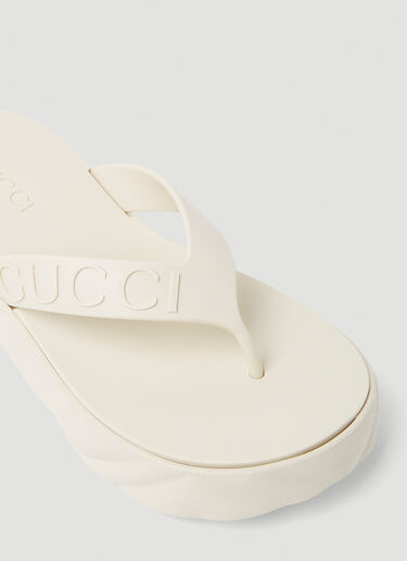 Gucci Thong Platform Sandals White guc0253113