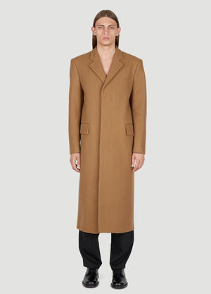 Balenciaga Wool Coat Brown bal0155023