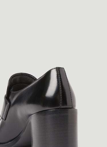 Logo Plaque Heeled Loafers Prada Logo Plaque Heeled Loafers Black pra0254019