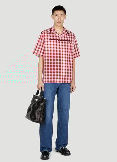 Prada Gingham Shirt Red pra0152005