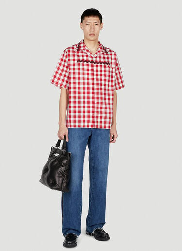 Prada Gingham Shirt Red pra0152005