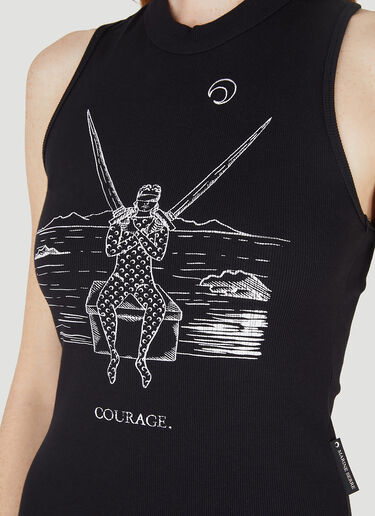 Marine Serre Card Print Racerback Dress Black mrs0248008