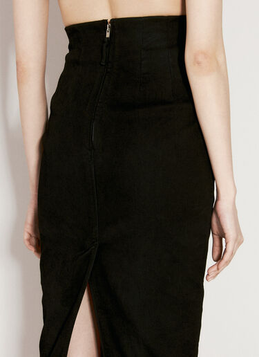 Rick Owens Denim Midi Skirt Black ric0256004