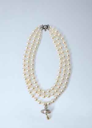 Vivienne Westwood Three Row Pearl Drop Choker Ivory vvw0264061