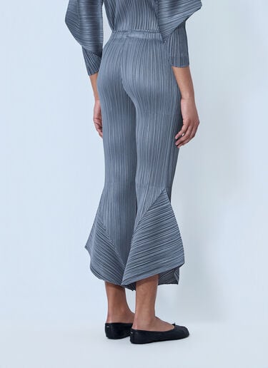 Pleats Please Issey Miyake Pleated Flared Trousers Grey plp0264005