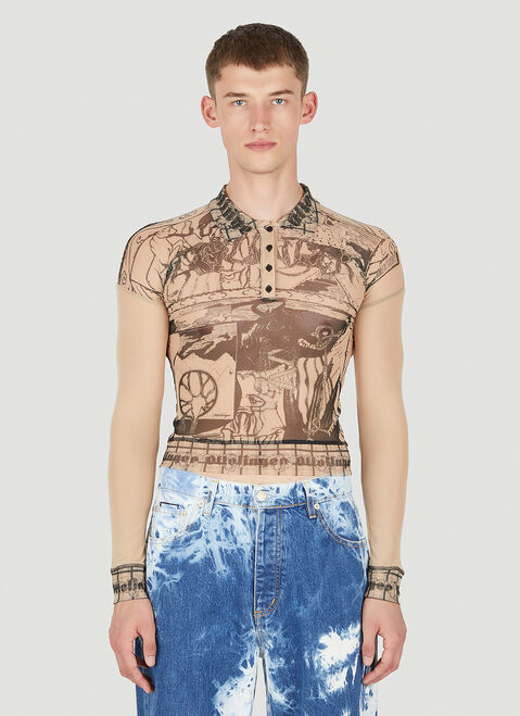 Ottolinger Otto Mesh Polo Shirt Beige ott0150002