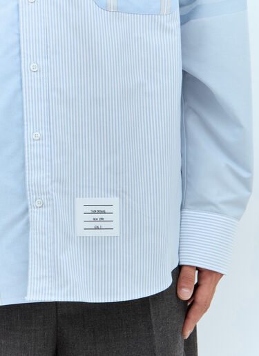 Thom Browne コントラストカラーのストライプシャツ  ライトブルー thb0157004