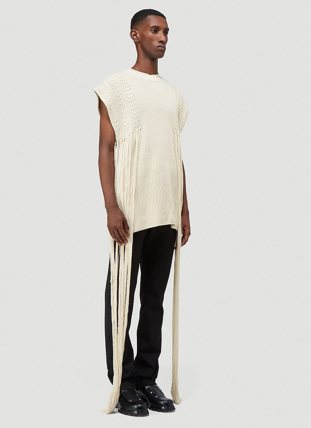 Jil Sander SS20 Fringed Knit Vest Sweater LN CC