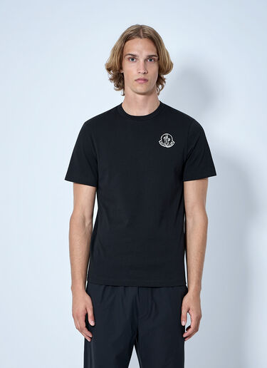 LN-CC® - Moncler: Logo Motif Cotton Jersey T-Shirt - Black Moncler Logo Motif Cotton Jersey T-Shirt Black mon0165025