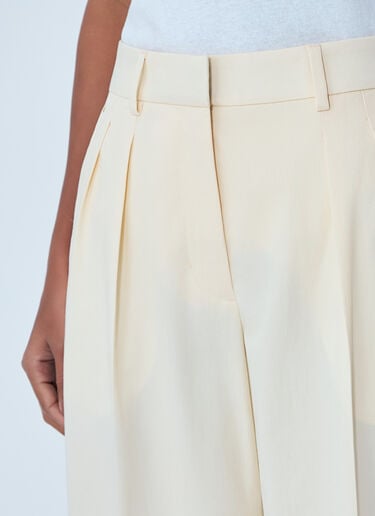 Moncler Cotton Gabardine Wide-Leg Tailored Pants Cream mon0263027