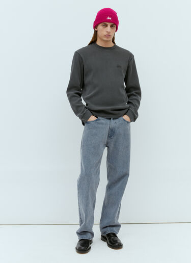 Stüssy 로고 프린트 맨투맨  블랙 sts0153008