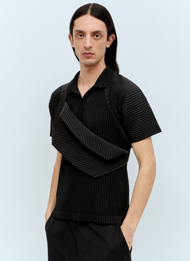 Homme Plissé Issey Miyake 褶裥斜挎包 黑色 hmp0156012