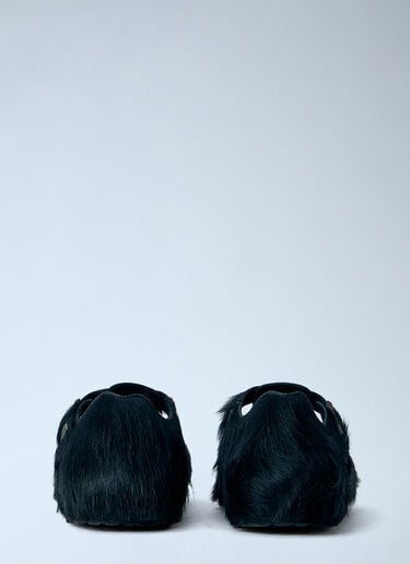 LN-CC® - Birkenstock 1774 x SFTM: Paris The Rebel Fur Slip Ons - Black Birkenstock 1774 x SFTM Paris The Rebel Fur Slip Ons Black brs0165005