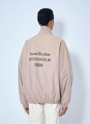 Acne Studios Logo Printed Zip-Up Jacket Beige acn0365002