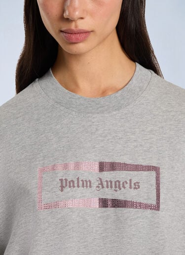 Palm Angels Stud Box Logo Loose Tee Grey pma0266218