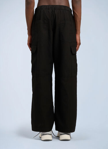 Palm Angels Curved Logo Loose Cargo Pants Black pma0164156