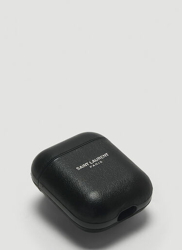 Saint Laurent Leather AirPods Case Black sla0143045