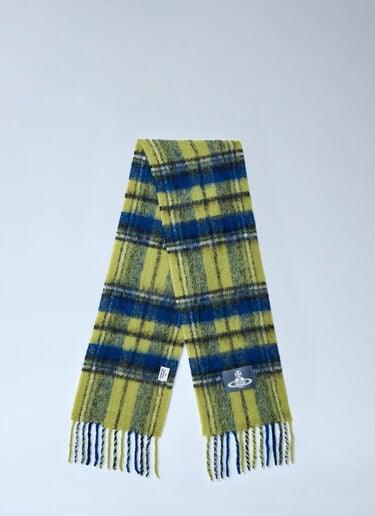 Fringed Wool-Blend Scarf Vivienne Westwood Fringed Wool-Blend Scarf Yellow vvw0362006