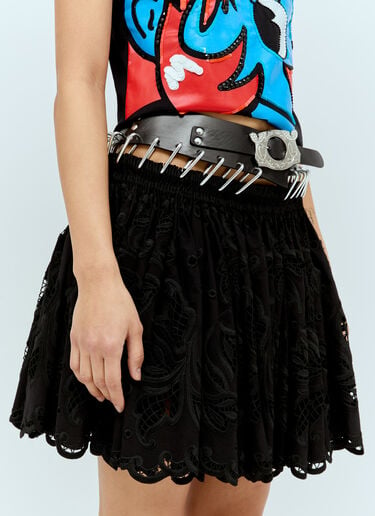 Chopova Lowena Drew Mini Smocked Skirt Black cho0256004
