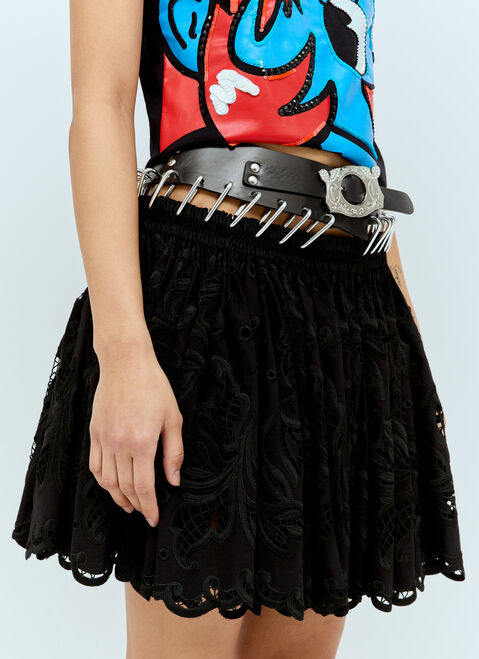 Chopova Lowena Drew Mini Smocked Skirt Black cho0256003