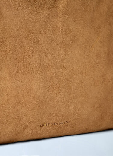 Dries Van Noten Blossom Suede Top Handle Bag Brown dvn0264038
