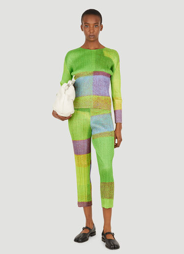 Plissé Panelled Pants Pleats Please Issey Miyake Plissé Panelled Pants Green plp0251004