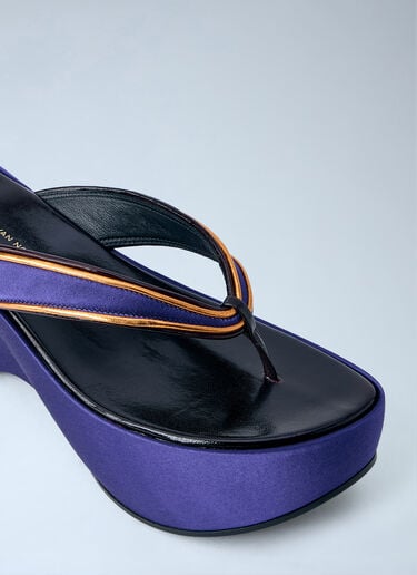 Dries Van Noten Satin Platform Thong Sandals Blue dvn0263029