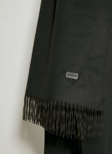 Extra Large Scarf With Logo Plaque Saint Laurent Extra Large Scarf With Logo Plaque Black sla0254062