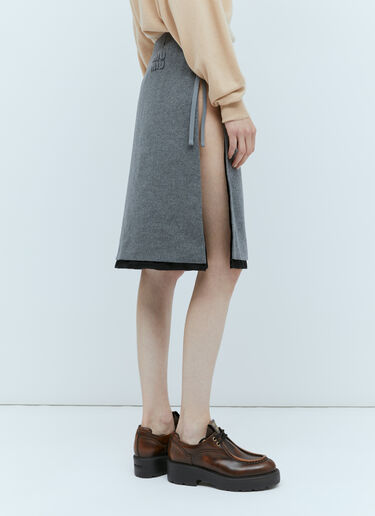 Velour Midi Skirt Miu Miu Velour Midi Skirt Grey miu0254079