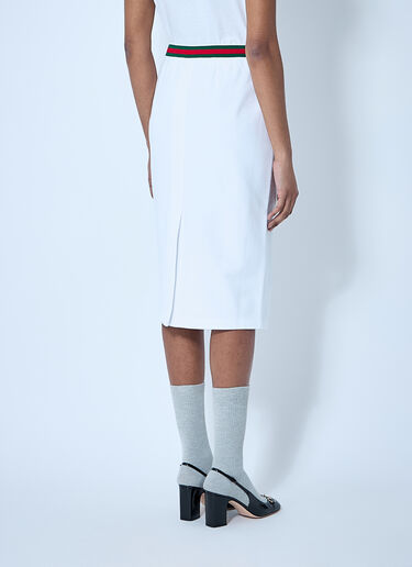 Gucci Cotton Jersey Skirt With Web Trim White guc0259005