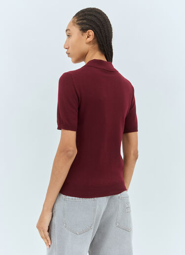 Miu Miu Wool Polo Shirt Burgundy miu0258076