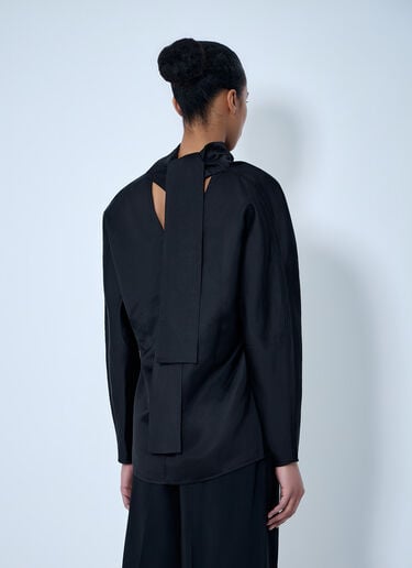 TOTEME High-Neck Long Sleeve Top Black tot0264025