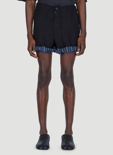 Maison Margiela Pinstripe Cuff Shorts Black mla0148013