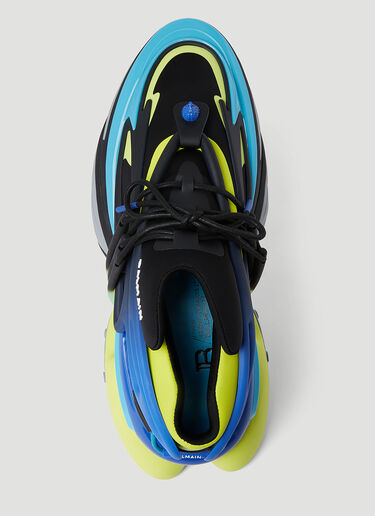 Balmain Unicorn Neoprene Leather Sneakers Blue bln0154015