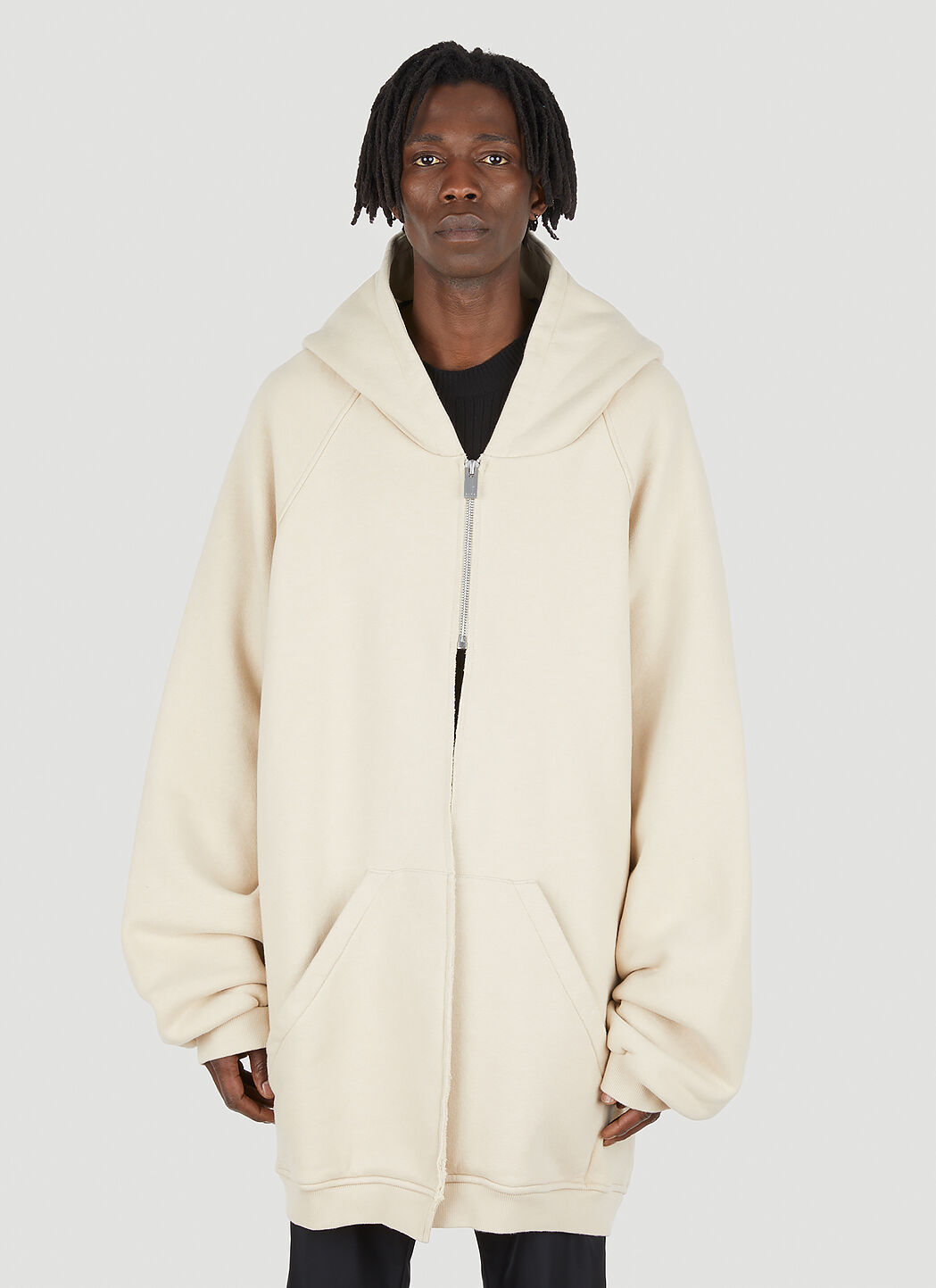 1017 ALYX 9SM Raw Cut Hooded Sweatshirt in Beige LN CC