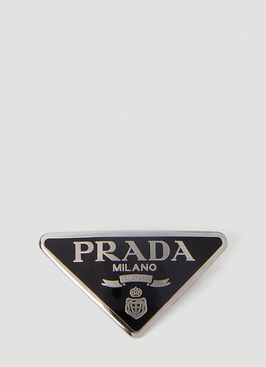 Prada 로고 플라크 헤어클립 블랙 pra0252039