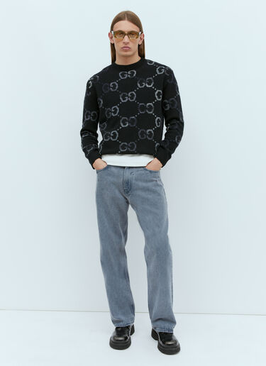 Gucci GG Intarsia Knit Sweater Black guc0155028