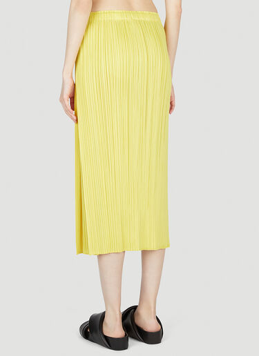 Pleats Please Issey Miyake Pleated Midi Skirt Yellow plp0253002