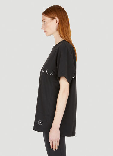adidas by Stella McCartney クラッシック ロゴプリント Tシャツ ブラック asm0247003