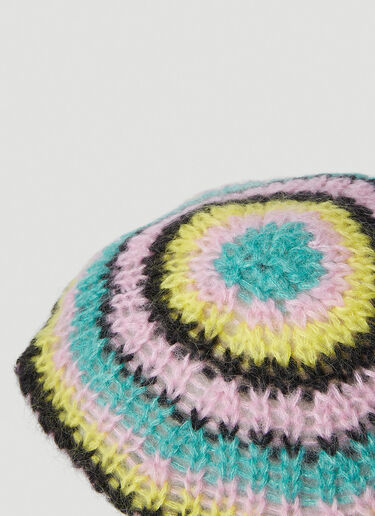 GANNI Striped Mohair Beret Multicolour gan0252056