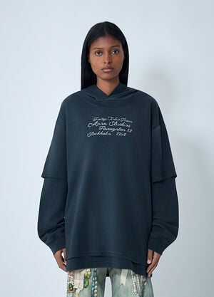 Acne Studios Hooded Logo Motif T-Shirt Black acn0262029