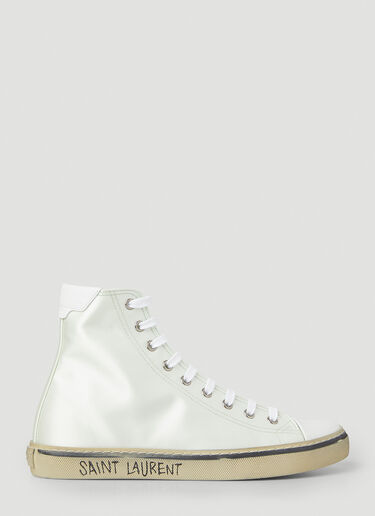 Saint Laurent Malibu Satin Sneakers White sla0250072