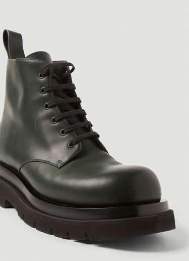 Bottega Veneta Lug Lace-Up Ankle Boots Dark Green bov0151051