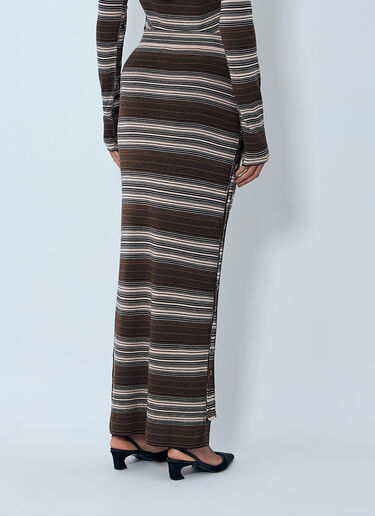 Miss Sixty x KNWLS Stripe Knit Maxi Skirt Brown msk0263014